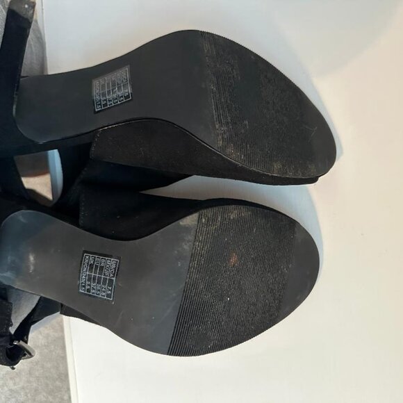 Black Open-toe Dress Heels - Picture 3 of 3